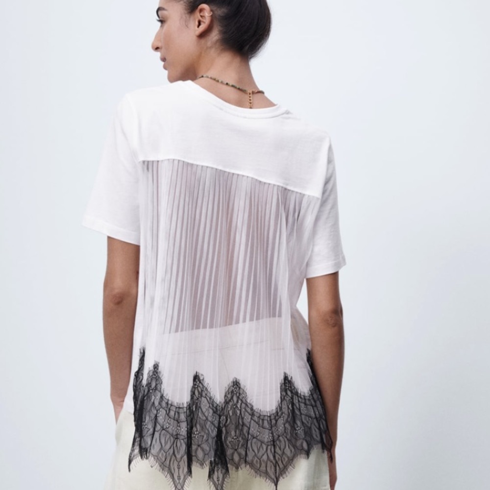 Zara contrasting lace shirt
